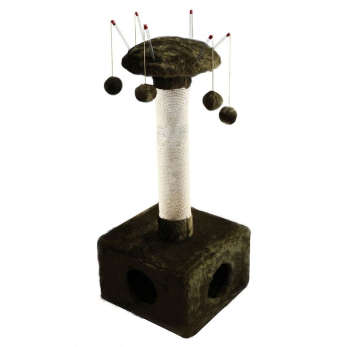 Дряпка Балу джутова будка 40  40 см, стовп d65 см коричнево-бежева 