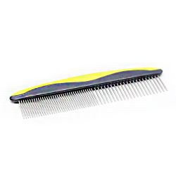 Гребінець Soft Tuch сталевий зуб жовто-сірий, 18 см 