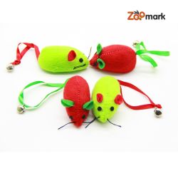 Набір іграшок 4 вязаних миші з дзвіночком 