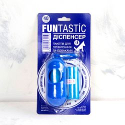 Диспенсер з пакетами для фекалій 2 рулони x 20 пакетів на блістері синій 