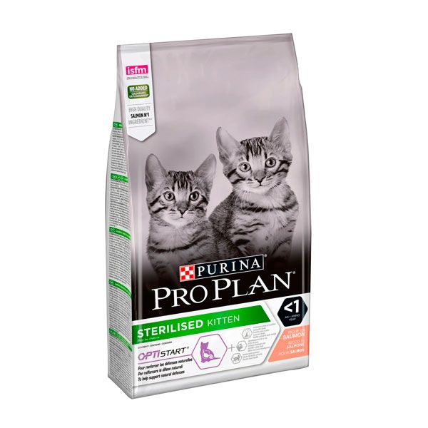 PRO PLAN Sterilised Kitten сухий корм для стерилізованих кошенят із лососем 400г
