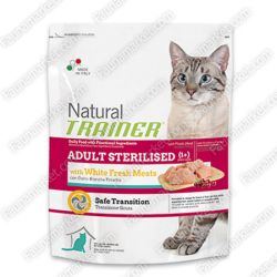 Trainer Natural ADULT STERILISED With White Fresh Meats для стерилізованих кішок зі свіжим білим мясом Акція 1,5 кг + 300г