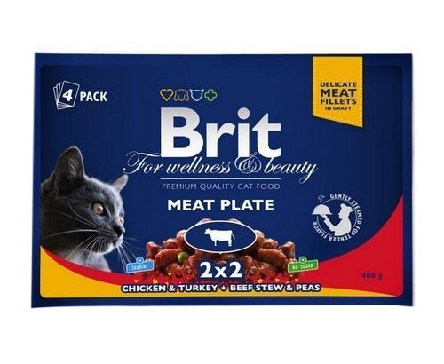 Brit Premium Cat pouch з мясом 400г 