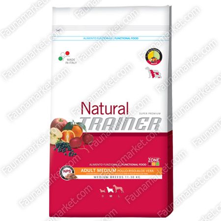 Trainer Natural Adult Medium для собак середніх порід з куркою, рисом і алое-вера 12кг