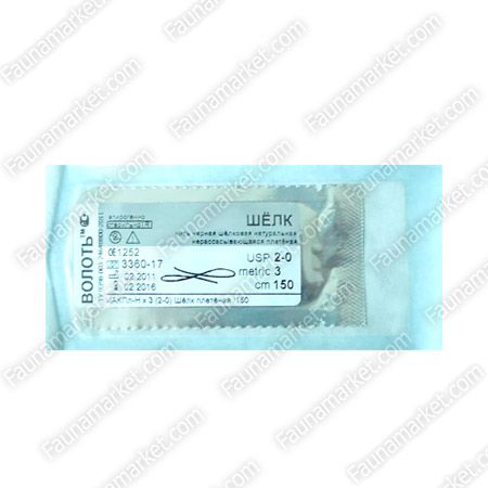 Шовк ветеринарний хірургічний 1,25 м USP 1