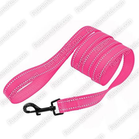 Повідець ACTIVE для собак зі світловідбиттям нейлоновий Рожевий 16мм152см