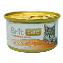 Brit Care Cat з тунцем, морквою і горохом 80г 