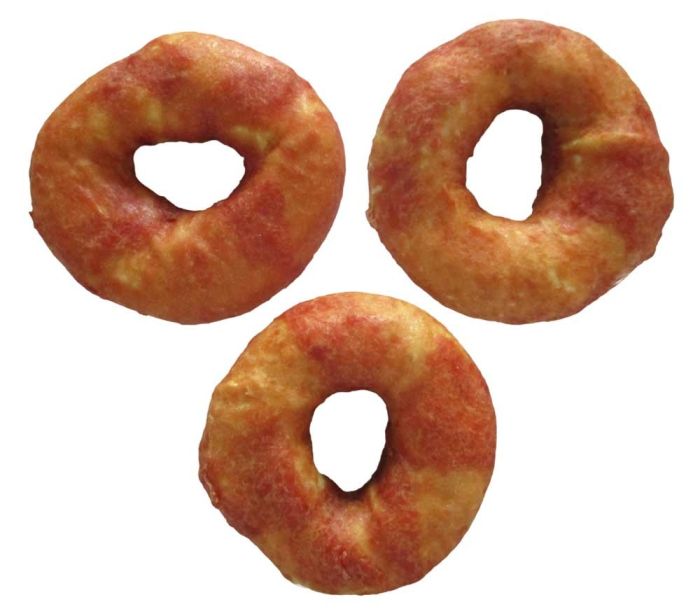 Кільця з пресованої шкіри з качкою для собак 400г 