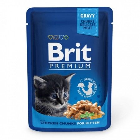 Brit Premium Cat pouch для кошенят з куркою 100г 