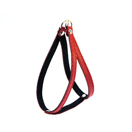 Шлея човник для собак шкіра строчена з підкладом Чорна