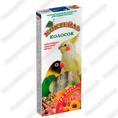 Колосок для середніх папуг Коктейль Мультифрукт 330г 
