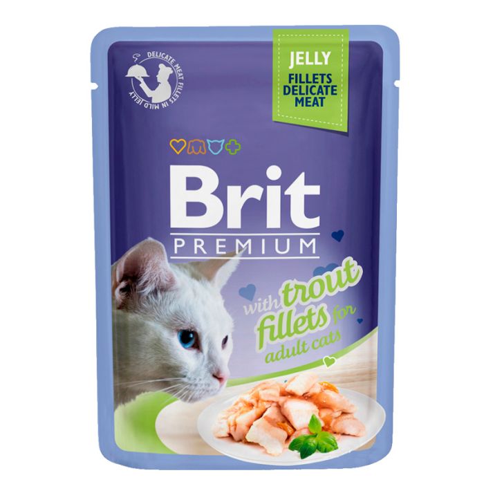 Brit Premium Cat pouch філе форелі в желе 85г 