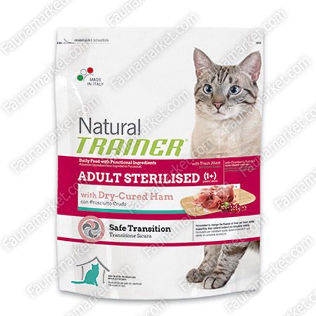 Trainer Natural ADULT STERILISED With Dry-Cured Ham для стерилізованих кішок з сушеним копченим окостом 1,5 кг