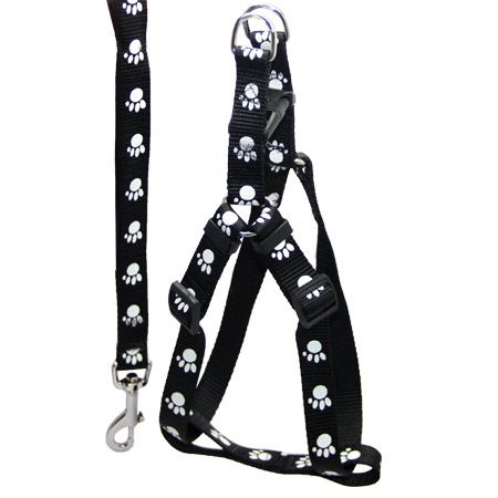 Комплект шлея з повідцем білі лапки 2,0 х120см