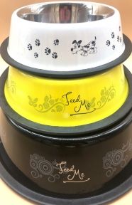 Миска метал для собак на гумі Feed Me d25см 2,4 л