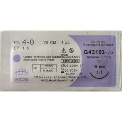 ПГЛА-шовна нитка з ріжучою голкою 38 кола, 75см USP 0 (EP 3,5) 36мм