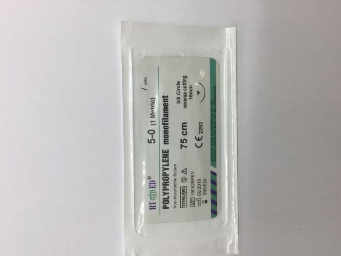 Поліпропілен-шовний матеріал з ріжучою голкою 38 кола USP 50(EP 1) 16мм
