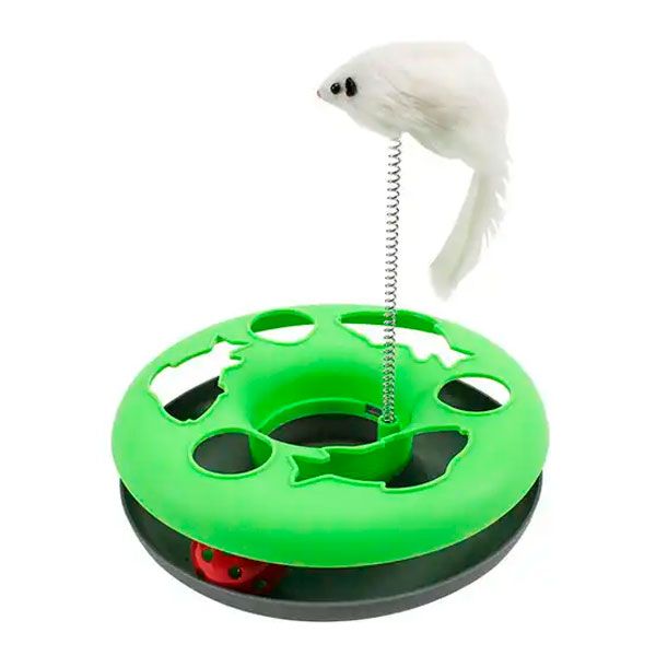 Іграшка Упіймай миша на пружині, 25 см Зелена