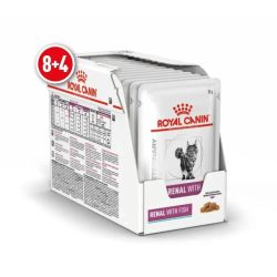 АКЦІЯ Royal Canin Renal Feline Tuna Pouches вологий корм для кішок при хворобах нирок з тунцем 8+4 до 85 г 