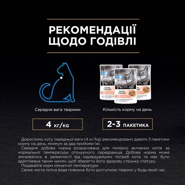 Pro Plan Nutrisavour Housecat Adult консерва для домашніх котів із лососем у соусі, 85 г Акція
