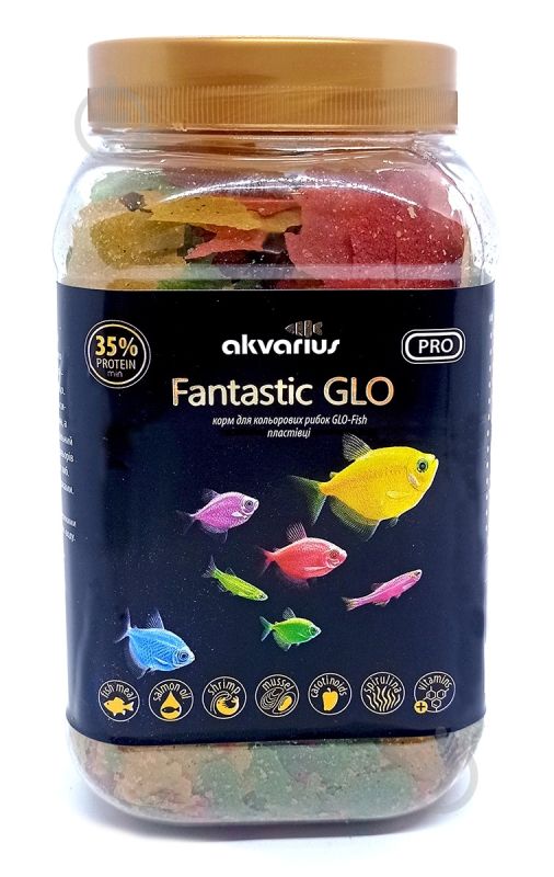 Пластівці Fantastic GLO-fish, Акваріус, банка 80г 