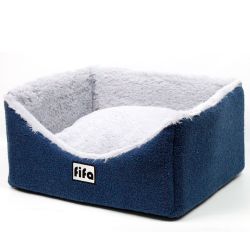 Лежак Брайтон меблева тканина + травичка синій, 52х44х25 см 