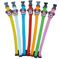 Нашийник XS LED тканина 1,5 см  25-35см Трояндовий