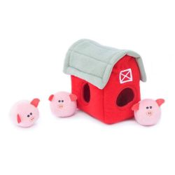 М'яка іграшка для собак зі свинками ZippyPaws Zippy Burrow Pig Barn з пищалкою