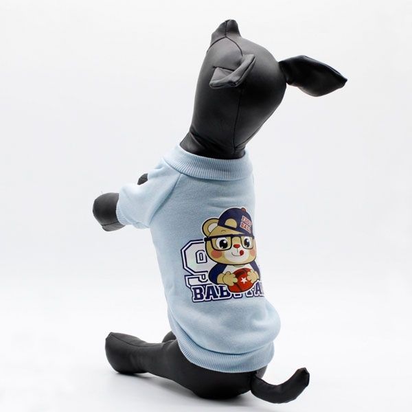 Світшот Собака-бейсболіст трикотаж на флісі блакитний, L L