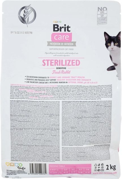Brit Care Cat Grain-Free Sterilized Sensitive корм для стерилізованих котів з чутливим травленням 7кг