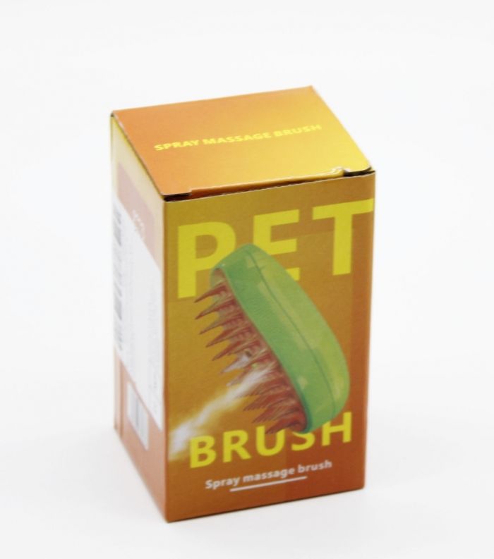 PetSpay Massage Brush Парова щітка-масажер спрей 3в1 Салатово-Помаранчева 