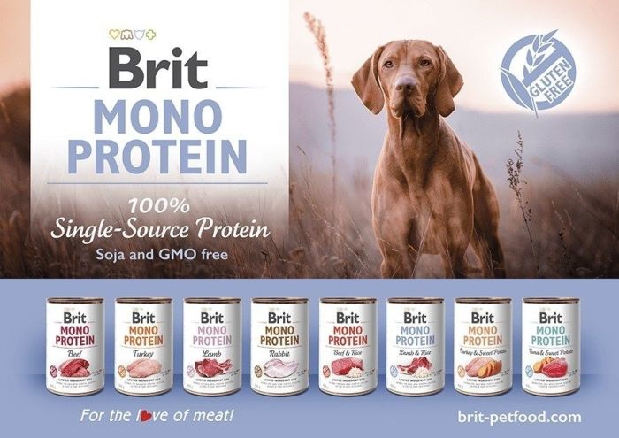 Brit Dog Monoprotein короп та картопляний салат вологий корм для собак 400 г 