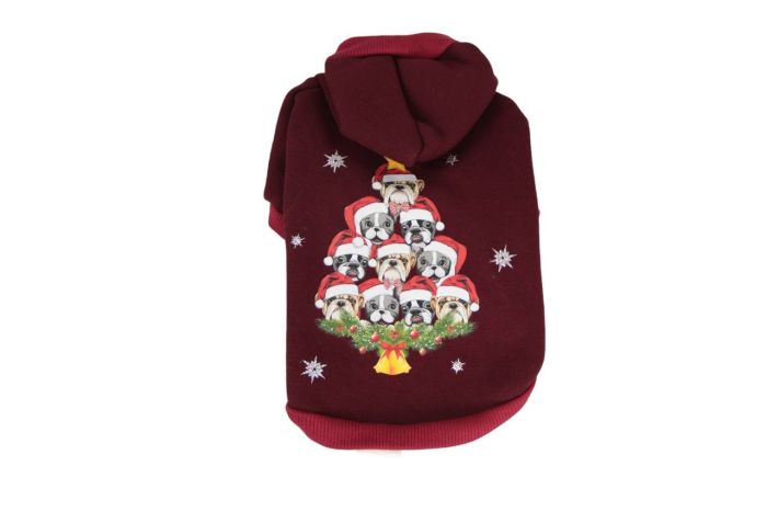 Ялинка світшот для собак дівчаток трикотаж фліс Бордо XS