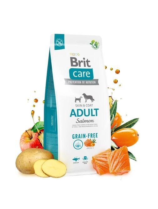 Brit Care Dog Grain-free Adult Сухий корм для дорослих собак маленьких та середніх порід з лососем 12 кг 