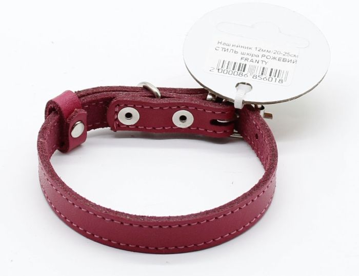 Нашийник Franty Style шкіра, 12 мм х 20-25 см аквамарин