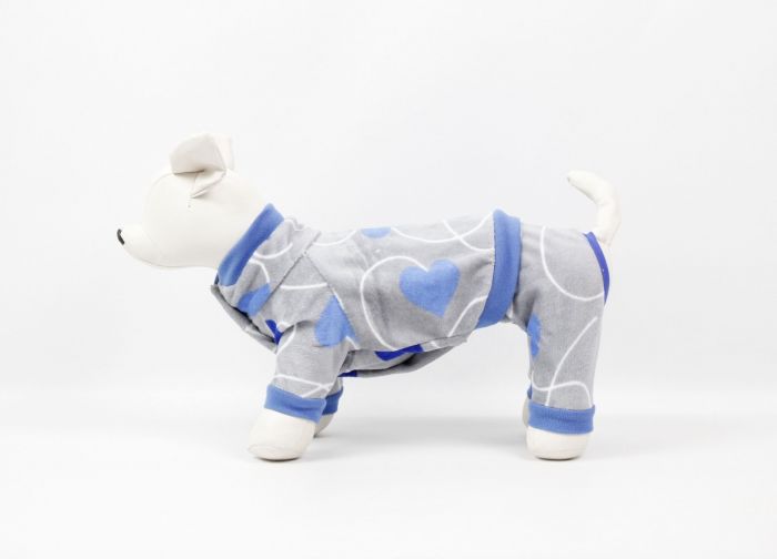 Комбінезон Остін велюр, Хлопчик Сірий із сердечками. М1 (А 37В 51-70 см.)