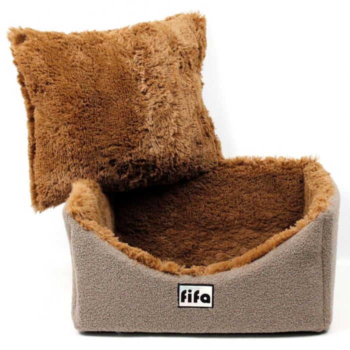 Лежак Брайтон меблева тканина + травичка кавовий, 52х44х25 см 