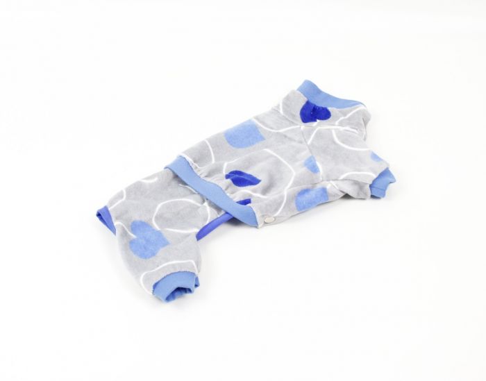 Комбінезон Остін велюр, Хлопчик Сірий із сердечками. М1 (А 37В 51-70 см.)