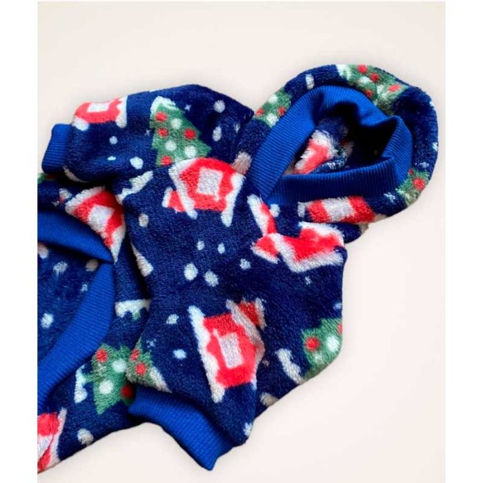 Новорічна толстовка для собак Dog Love синя S1