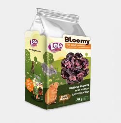 Корм LoloPets Bloomy квітка гібіскуса для гризунів, 70 г