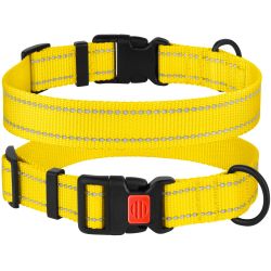 Нашийник для собак BronzeDog жовтий пластиковий фастекс 1228 50Т 25мм (35-33см)