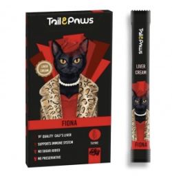 Крем Tail Paws Fiona Stella cat з телячою печінкою, біотином та глюкозаміном, 5x15 г 