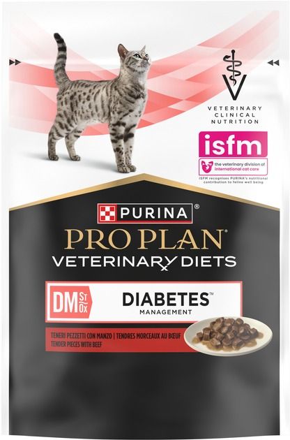 Purina Pro Plan DM вологий дієтичний корм для кішок з цукровим діабетом з яловичиною в соусі 85 г 
