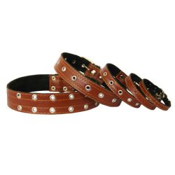 Нашийник для собак Шкіряний безрозмірний, коричневий 10-28 см