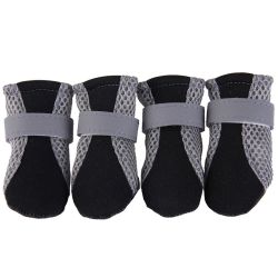 Черевики для собак неопренові s 82х57 мм Сіро-чорні