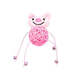 Мяч плетений Хрюшка рожевий з дзвіночком, 5 см 