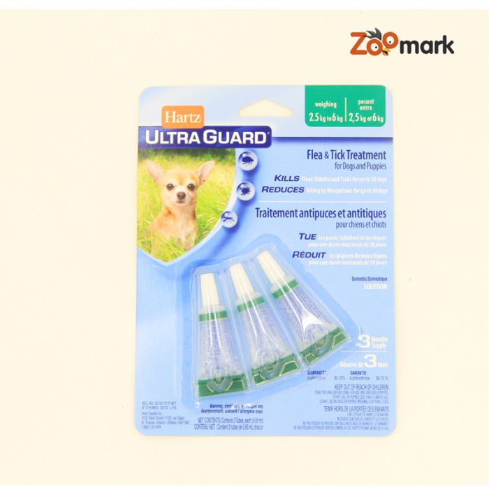 Ultra Guard Hartz-протипаразитарні краплі 3 в 1 для собак Цуценята і собаки до 7 кг
