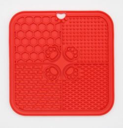 Килимок  для лизання з присоскою 2020см Червоний 
