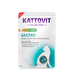 Kattovit Diet Gastro Вологий корм для кішок паштет з індичкою, 85 г 
