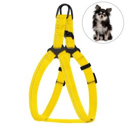 Шлея для собак BronzeDog жовта пластиковий фастекс 1228 68Т 10мм (24-30см)